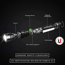 Carica l'immagine nel visualizzatore di Gallery, REHKITTZ Torcia LED Ricaricabile Militare 1300 Lumens Elettrica Alta...