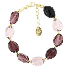 Carica l&#39;immagine nel visualizzatore di Gallery, Venetiaurum - Bracciale Da Donna Con Perle Colore Ametista In Vetro...