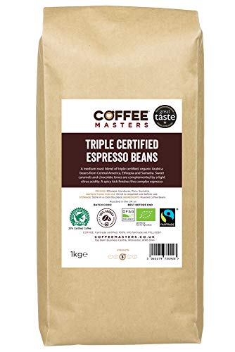 Coffee Masters Chicchi di caffè Arabica con Tripla Certificazione Organici,...
