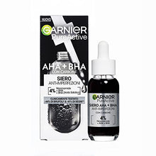 Carica l&#39;immagine nel visualizzatore di Gallery, Garnier Siero Anti-imperfezioni, Per Pelle Grassa, Impura e Mista,Contrasta Punti Neri e Brufoli, Formula Vegana* con 4% [Niacinamide + AHA + BHA], Siero Pure Active AHA+BHA con Carbone, 30 ml