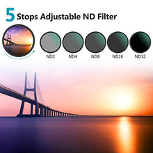 Carica l&#39;immagine nel visualizzatore di Gallery, Neewer 58mm Filtro a Densità Neutra Regolabile ND Fader ND2 a ND32 (1-5...