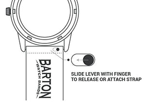 Barton Quick Release - Cinturini in Pelle di Alta 22mm, Cuoio / Pinzatura - Ilgrandebazar