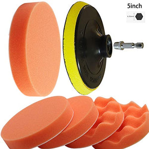 Kagni Kit Pulizia Auto,Spugne e Spazzole,125mm Tamponi Lucidatura per...