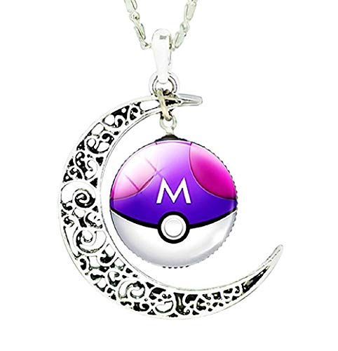 Legisdream Collana con Ciondoli Luna e Medaglia Viola Bianco Gioiello Idea... - Ilgrandebazar