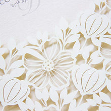 Carica l&#39;immagine nel visualizzatore di Gallery, 50 CARTE CONFEZIONE Partecipazioni matrimonio crema leggera taglio laser fai... - Ilgrandebazar