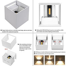 Carica l&#39;immagine nel visualizzatore di Gallery, APPLIQUE LED CUBO CON ANGOLO LUCE REGOLABILE UP DOWN BIANCO MODERNO Bianco - Ilgrandebazar