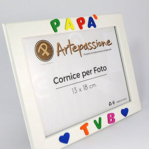 Cornici per foto in legno con la scritta Papà TVB e decorata cuoricini,... - Ilgrandebazar