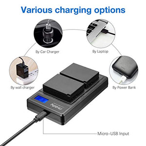 Miady, set di 2 batterie LP-E10 e caricabatterie per fotocamera compatibile...