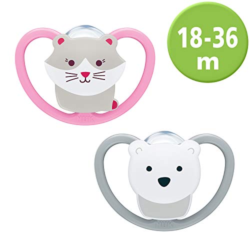 NUK Ciuccio ortodontico in silicone, motivo: gatto e orso polare, pacco da... - Ilgrandebazar