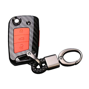 Happyit, guscio in fibra di carbonio+cover portachiavi Nero B+ rosso