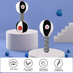 JoyLife Giochi Neonato 0 3 6 Mesi, Sonaglio Neonato Bianco e Nero, Alto Contrasto Sensoriale Neonati Giocattoli, Giocattoli Morbidi a Sonagli Regalo per 3 6 9 12 Mesi Ragazzi e Ragazze