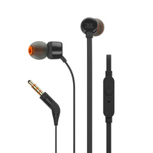 Carica l&#39;immagine nel visualizzatore di Gallery, JBL T110 Cuffie In Ear con Microfono, Cavo Piatto Antigroviglio, Comando a un pulsante, JBL Pure Bass Sound, Nero