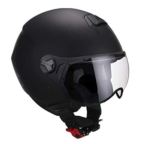 CGM Casco demi jet 107A FLORENCE MONO Nero opaco sagomata, M