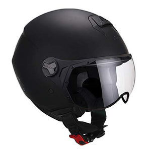 CGM Casco demi jet 107A FLORENCE MONO Nero opaco sagomata, M
