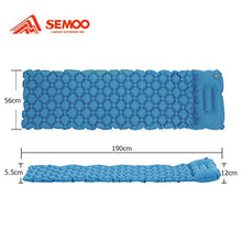 Carica l&#39;immagine nel visualizzatore di Gallery, Semoo Materassino Gonfiabile da Campeggio Ultraleggero, Pad Blu Con Almohada