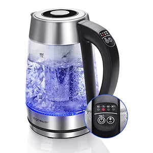 EXTRASTARBollitore Acqua Elettrico, Bollitore da 1,7L in vetro con indicatore luminoso a LED blu, bollitore elettrico senza BPA con spegnimento automatico e protezione da bollitura a secco, bianco EXTRASTARBollitore Acqua Elettrico, Bollitore da 1,7L in vetro con indicatore luminoso a LED blu, bollitore elettrico senza BPA con spegnimento automatico e protezione da bollitura a secco, bianco