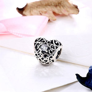 HMILYDYK, charm a forma di cuore in argento sterling con cristalli Swarovski... - Ilgrandebazar