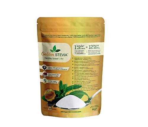 Dolcificante Golden Stevia pura in polvere 90g =1kg, sostituire lo zuc –