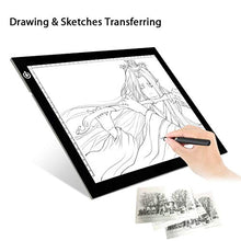 Carica l&#39;immagine nel visualizzatore di Gallery, NXDRS LED Tavoletta Luminosa per Disegno, A4 Ultra Sottile Lavagna Nero - Ilgrandebazar