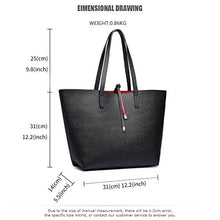 Carica l&#39;immagine nel visualizzatore di Gallery, Miss Lulu Borsetta da Donna Grande Ecopelle Borsa a Tracolla Hobo Tote Nero
