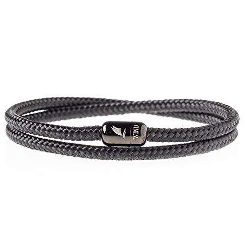 Wind Passion Bracciale con Medium ( Wrist size 15.5 - 17.4 cm ), Black Pearl - Ilgrandebazar
