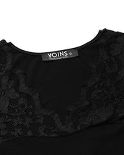 Carica l'immagine nel visualizzatore di Gallery, YOINS Camicette Donna Manica Lunga Maglia Pizzo Crop Magliette XXL, Nero - Ilgrandebazar
