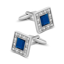 Carica l&#39;immagine nel visualizzatore di Gallery, MERIT O Gemelli Quadrati in Cristallo Swarovski Blu Navy per Gli Uomini... - Ilgrandebazar
