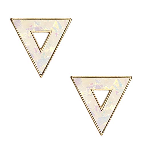 BONALUNA Da Donna Geometrica Cornice Cavi con Mano Glitter Crema Triangle - Ilgrandebazar