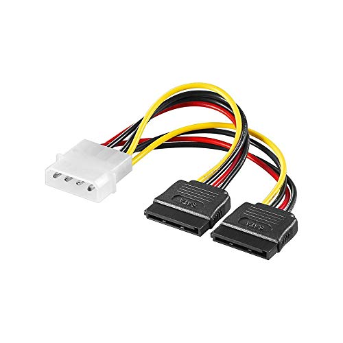Goobay 68524 Cavo Elettrico/Adattatore a Y per PC, Connettore 5.25 a 2 1x