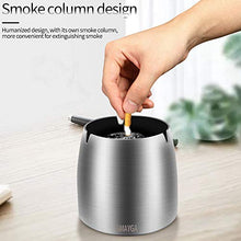 Carica l'immagine nel visualizzatore di Gallery, AMAYGA Grande Posacenere in Acciaio Inox con Coperchio,posacenere a Prova di...