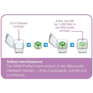 MAM Day & Night - Set di 4 ciucci Perfect e 2 16+ Monate, Blu - Elefante