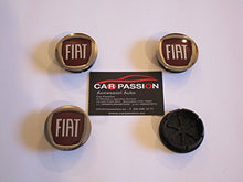 Carica l&#39;immagine nel visualizzatore di Gallery, 4 COPRIMOZZO FREGI CERCHI FIAT borchie Ø50mm panda GRANDE PUNTO / EVO...