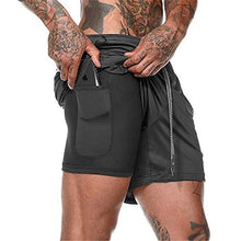 Carica l&#39;immagine nel visualizzatore di Gallery, XDSP Pantaloncini Sportivi da Uomo, 2 in 1 Sport e Allenamento Fitness...