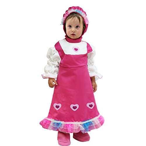 VESTITO COSTUME Maschera di CARNEVALE BIMBA Piccola Cuoricina - MASHA e...