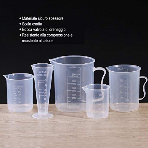 UEETEK Misurino Coppa Beaker Labs Graduato Becher 50ml 100ml 150ml 250ml... - Ilgrandebazar