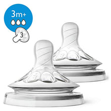 Carica l'immagine nel visualizzatore di Gallery, Philips SCF043/27 Avent 2 Tettarelle Natural Flusso Medio, 3 Fori, 3m+