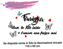 Carica l&#39;immagine nel visualizzatore di Gallery, Stickerdesign Adesivo Murale Wall Stickers Frase Citazione Famiglia Amore e Vita Adesivi Murali Decorazione interni Frase