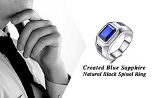 Carica l&#39;immagine nel visualizzatore di Gallery, JewelryPalace Uomo 4.3ct Sintetico Blu Zaffiro Naturale Nero Spinello... - Ilgrandebazar