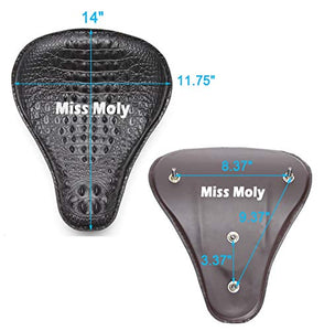 Pelle Coccodrillo Moto Sella Monoposto per Sportster Nero-Aggiornamento