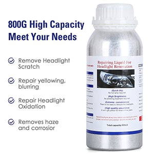QUNNIE 800g Kit Fluido per Riparazione fari Auto, Vapore per lucidatura fari Auto, Liquido polimerico lucidante.