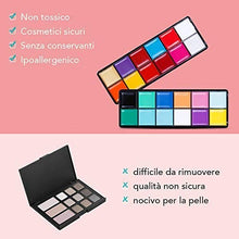 Carica l&#39;immagine nel visualizzatore di Gallery, Lictin Truccabimbi Kit,Face Paint,Kit per La Pittura del Viso per Bambini,24 Colori,50 Stencil,6 Pennelli Professionali
