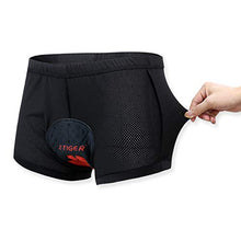 Carica l&#39;immagine nel visualizzatore di Gallery, X-TIGER Ciclismo Uomo 5D Gel Imbottito Boxer Traspirante Biancheria L, Nero