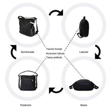 Carica l&#39;immagine nel visualizzatore di Gallery, sisn&#39;s shop Zaino Donna Borsa In VERA PELLE MADE IN ITALY A Mano Nero Pitone