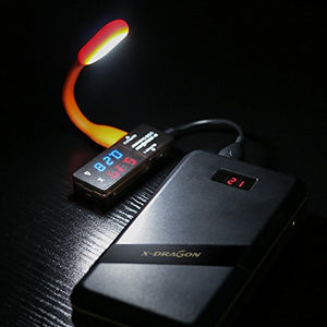 X-DRAGON Doppio USB Digital Tester Detector Multimetro Monitor di Corrente e...