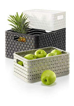 Carica l&#39;immagine nel visualizzatore di Gallery, Rotho Contenitore Country Box, Effetto Rattan, Bianco box A4 / 18 L,