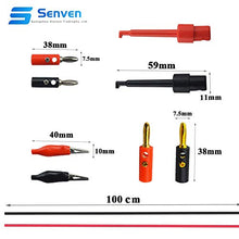 Carica l&#39;immagine nel visualizzatore di Gallery, Senven 3 set di cavi prova multimetro da 100 cm, pinza a coccodrillo a... - Ilgrandebazar