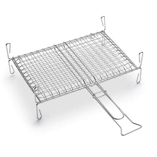 Graticola barbecue Bst acciaio doppia con piedi 40x28 92A [BST] - Ilgrandebazar