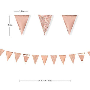 Pink Blume 78pcs Bandierine Triangolari Bandiera di Pennant Oro Rosa