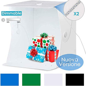 Light Box Fotografico 40x40cm Con 120 LED | Studio Portatile Per Foto Professionali | Con 6 Sfondi E Dimmer - Foto 10