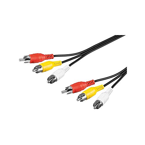 Goobay 50380 Cavo di Collegamento Audio Video Composito, 3 RCA, 1.5m...